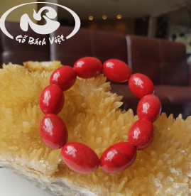 Vòng tay San Hô đỏ 19 hạt 10mm (ly) mộc Vòng tay San Hô đỏ 19 hạt 10mm (ly) mộc