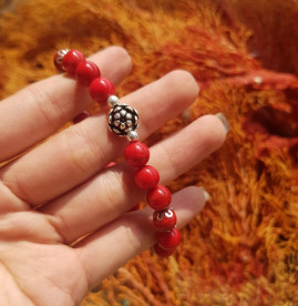 Vòng tay San Hô đỏ 8mm (ly) nhộng tròn Vòng tay San Hô đỏ 8mm (ly) nhộng tròn