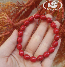 Vòng tay San Hô đỏ san hô đỏ nhộng tròn 14mm (ly) Vòng tay San Hô đỏ san hô đỏ nhộng tròn 14mm (ly)