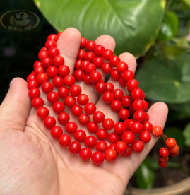 Vòng san hô đỏ bản đũa 10mm Vòng san hô đỏ bản đũa 10mm