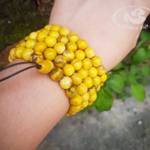 Tràng San Hô vàng 8mm (ly) 108 hạt vân mây - ảnh sản phẩm