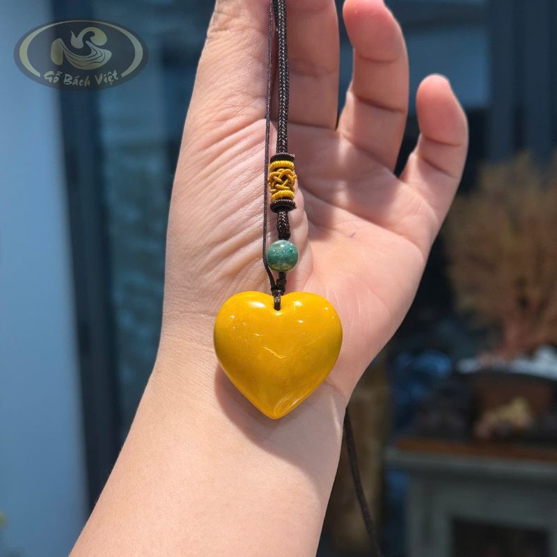 Mặt trái tim san hô vàng 3cm