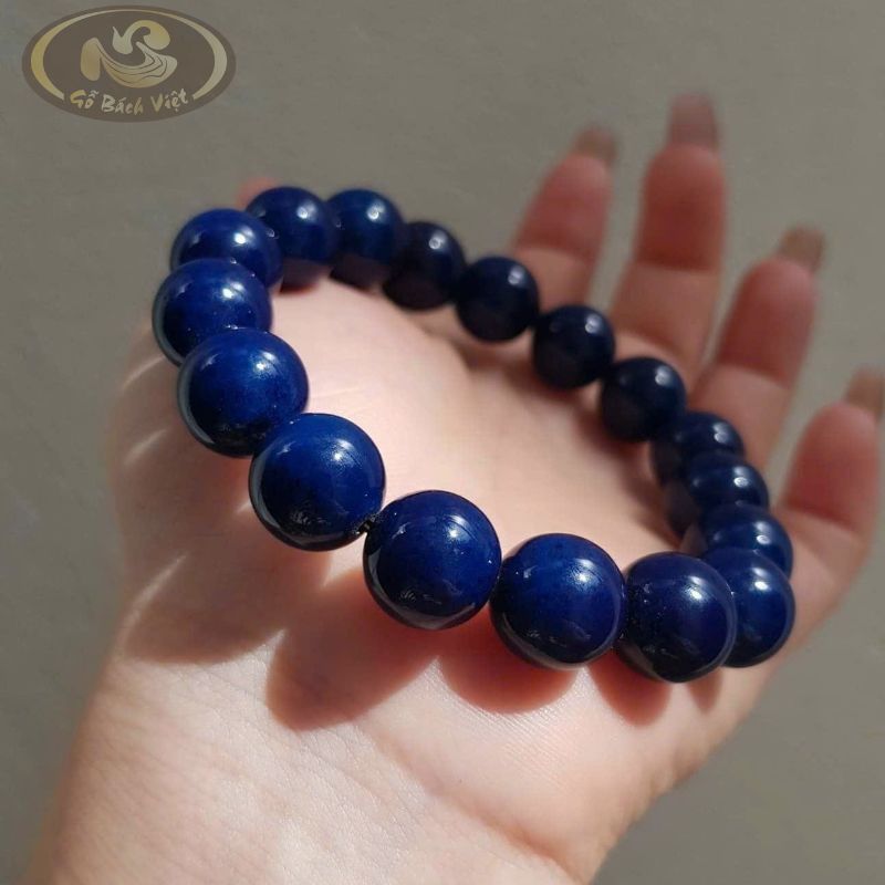 Vòng tay san hô xanh 12mm màu đậm