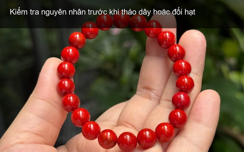 Kiểm tra nguyên nhân trước khi tháo dây hoặc đổi hạt